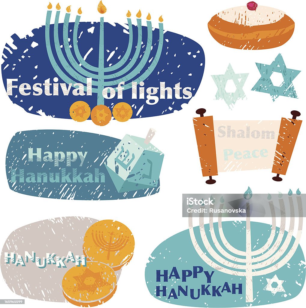 Hanukkah elementi di Design - arte vettoriale royalty-free di Attrezzatura per illuminazione