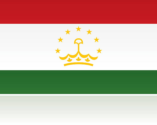 타지키스탄에 국가 플랙, 중앙아시아/중동 - tajik flag stock illustrations