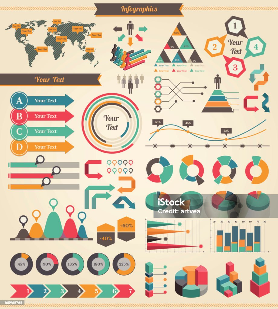 Elementos de infografía - arte vectorial de Señal de flecha libre de derechos