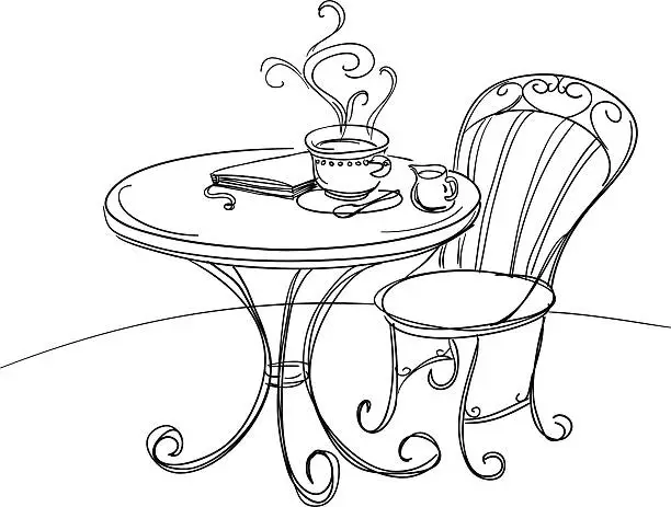 Vector illustration of Happy tea time illustration