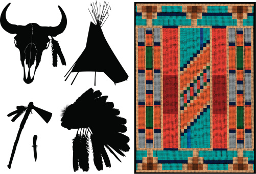 American Indian - Teepee, Headdress, Tomahawk
