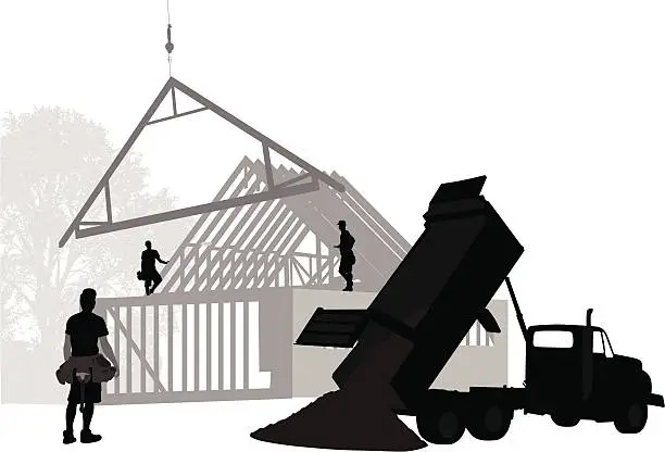 Vector illustration of Under Construction Vector Silhouette