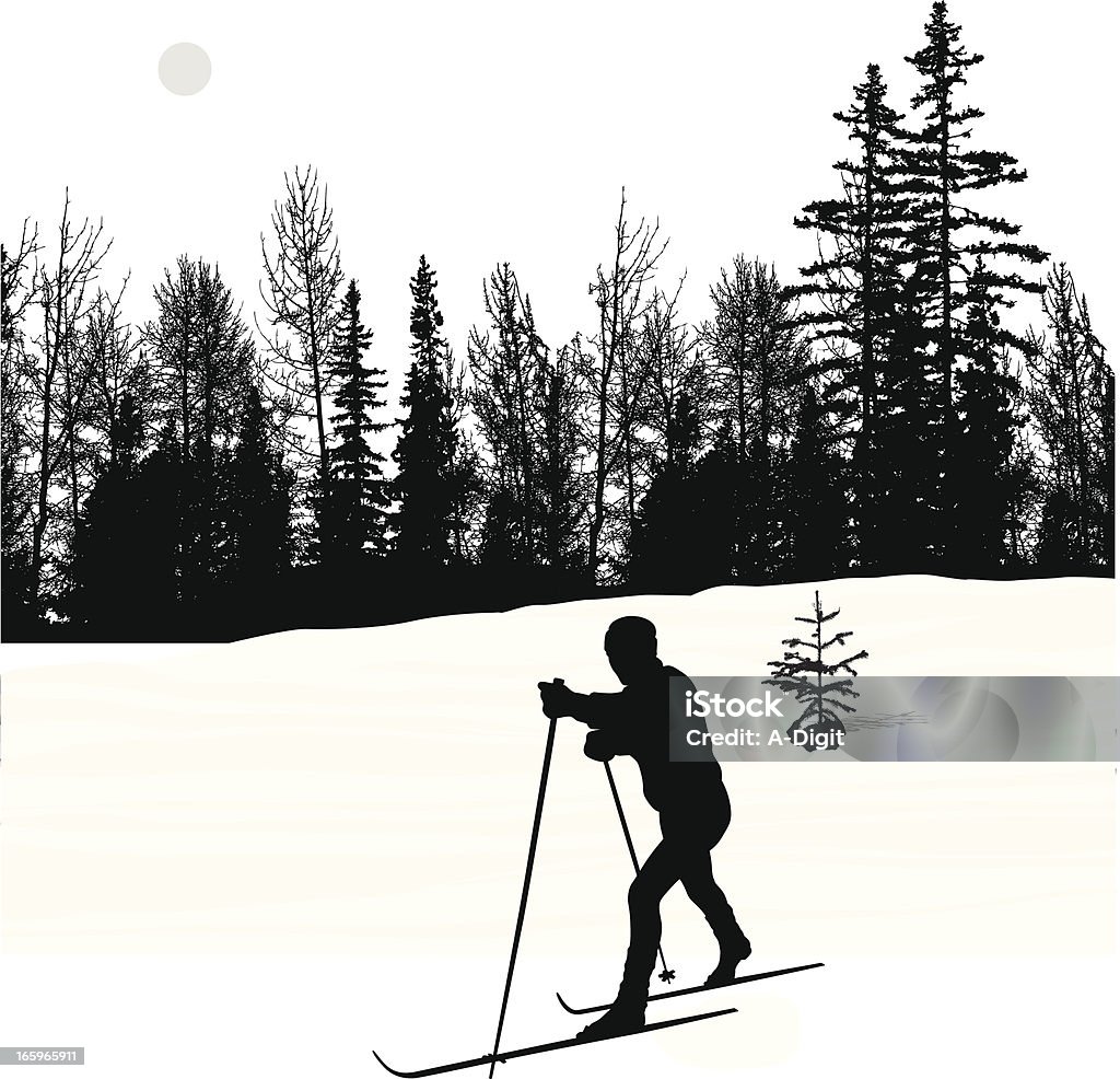 Athlétique - clipart vectoriel de Ski de fond libre de droits