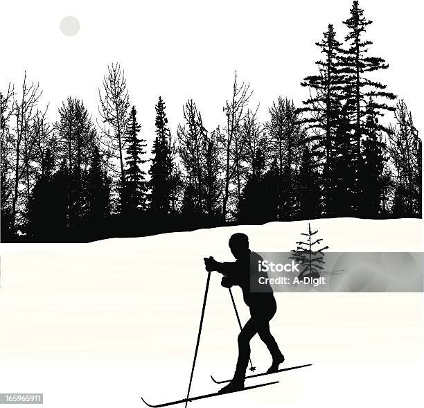 Athlétique Vecteurs libres de droits et plus d'images vectorielles de Ski de fond - Ski de fond, Contour, Contre-jour