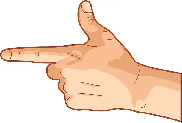 Vector illustration of Pointing Hand Gesture