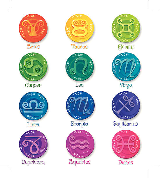 Colorful Zodiac Signs Set vector art illustration