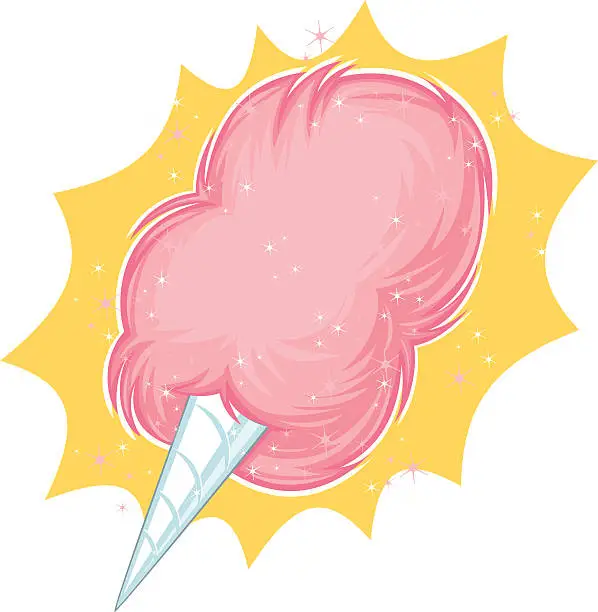 Vector illustration of amazing cotton candy