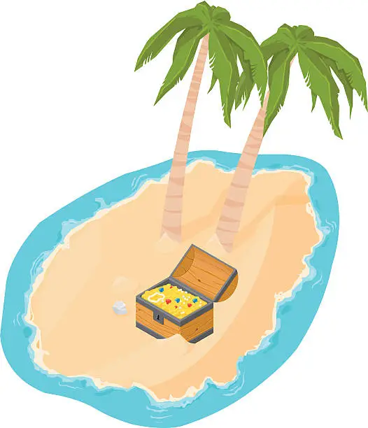 Vector illustration of Isometric Buried Island
