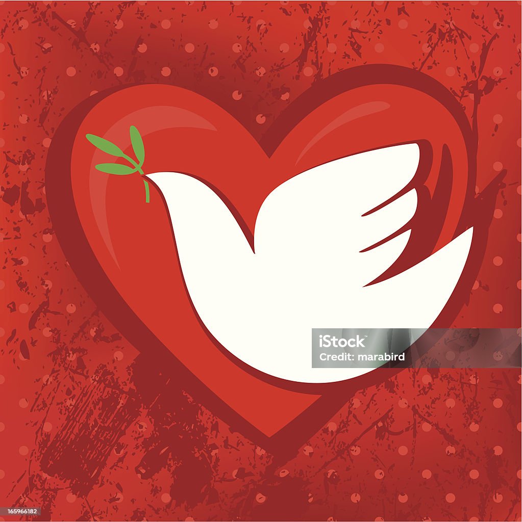 Dove, Olive, Heart Vector illustration. Each of elements can easily ungroup and remove. Peace Symbol stock vector