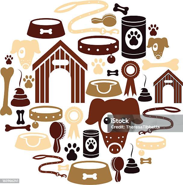 Set Di Icone Di Cane - Immagini vettoriali stock e altre immagini di Guinzaglio per animale - Guinzaglio per animale, Biscotto per cani, Icona