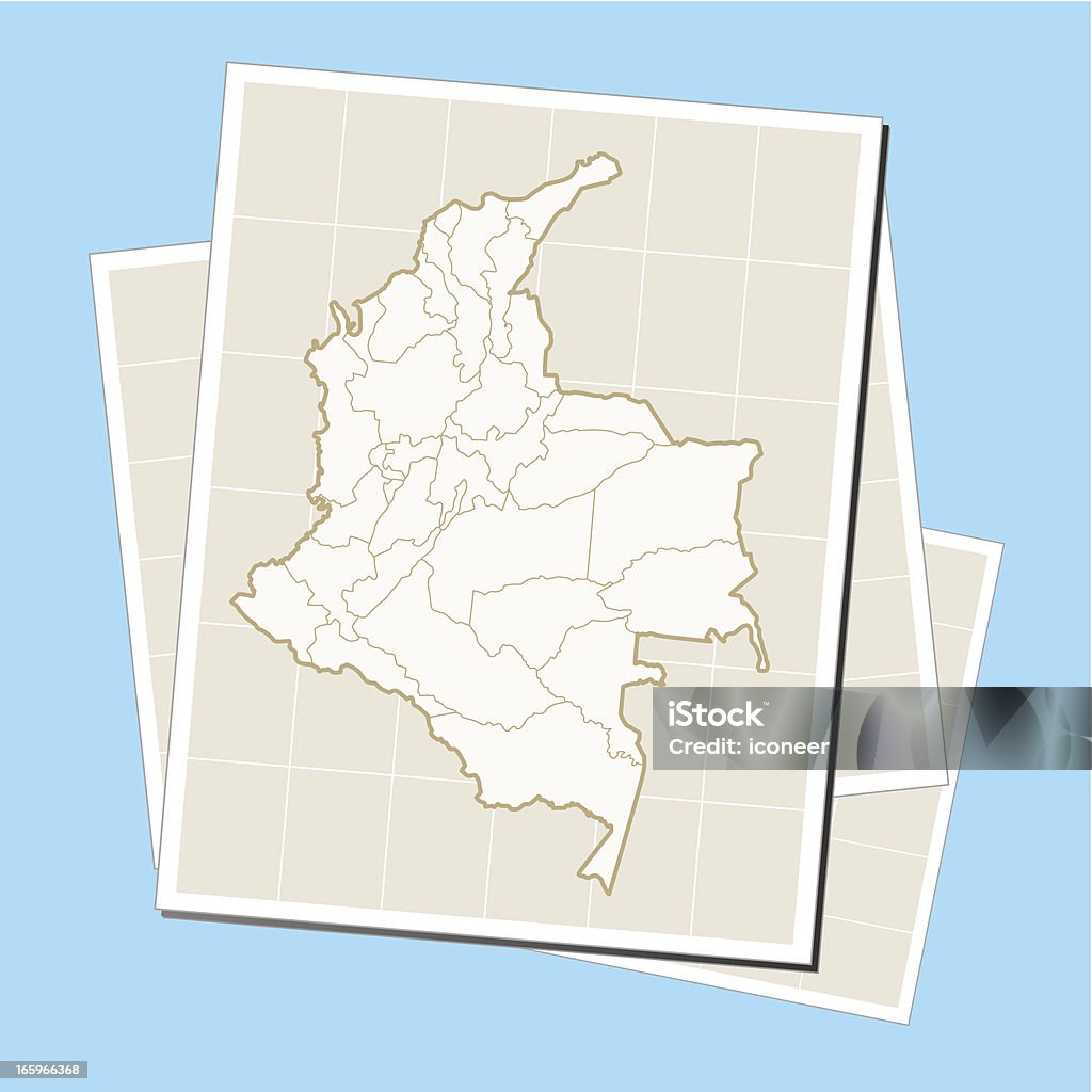 Carte rétro colombien - clipart vectoriel de Amérique du Sud libre de droits