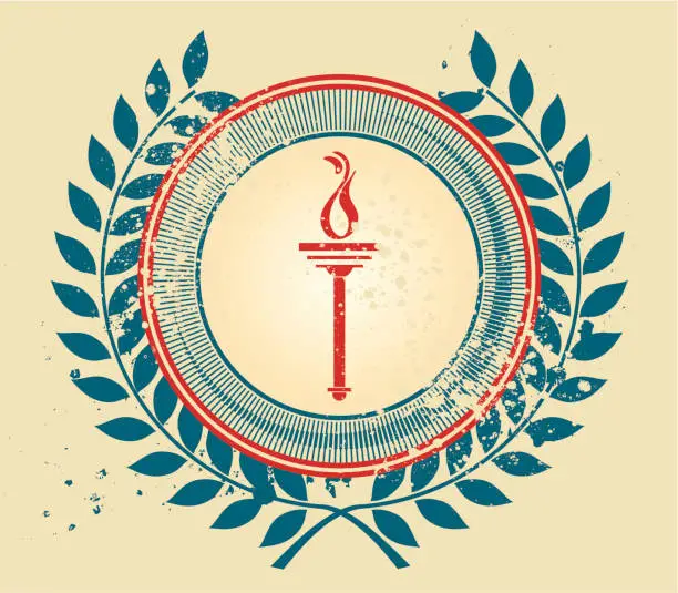 Vector illustration of . torch emblem