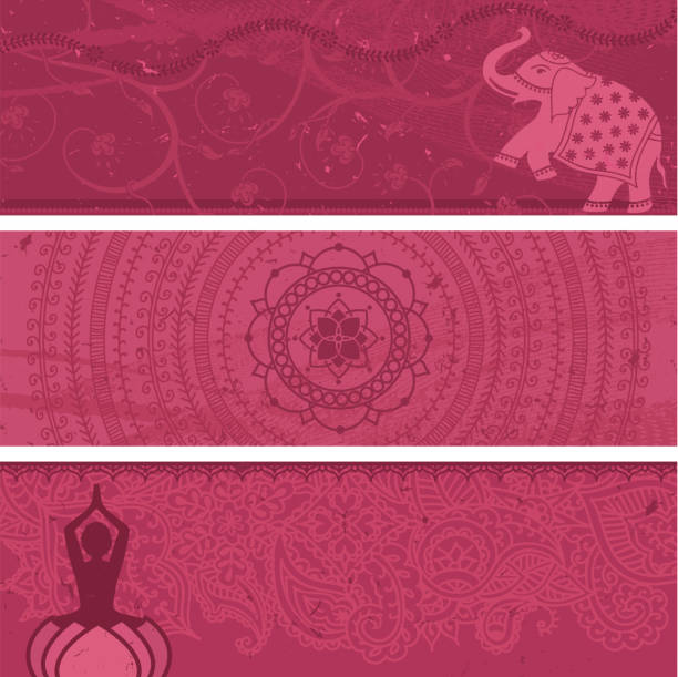 ilustraciones, imágenes clip art, dibujos animados e iconos de stock de masala banners rosa - flower backgrounds single flower copy space