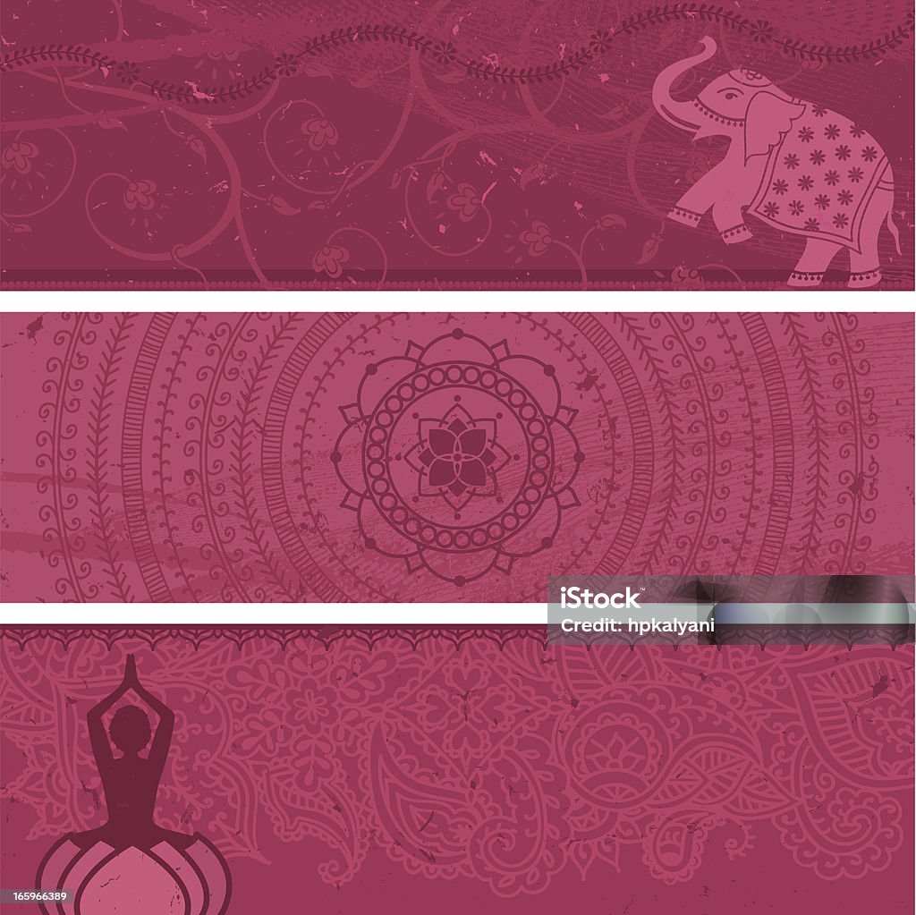 Masala Banners cor-de-rosa - Vetor de Cultura Indiana royalty-free