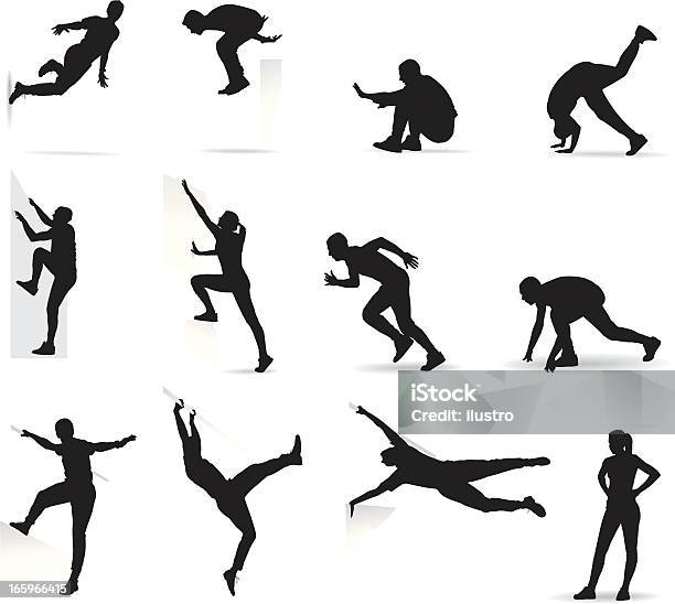 Parkour Action Stock Illustration - Download Image Now - In Silhouette, Clambering, Free Running