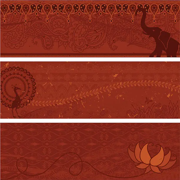 Vector illustration of Masala Banners Orange