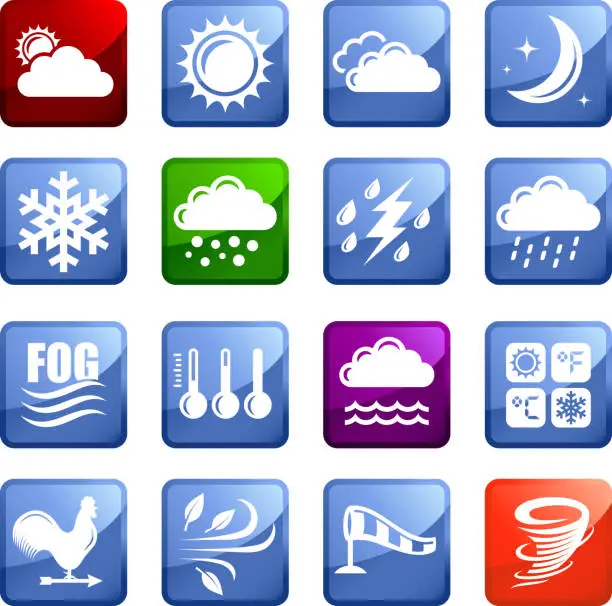 Vector illustration of Weather royalty free vector arts super vector icon set stickers