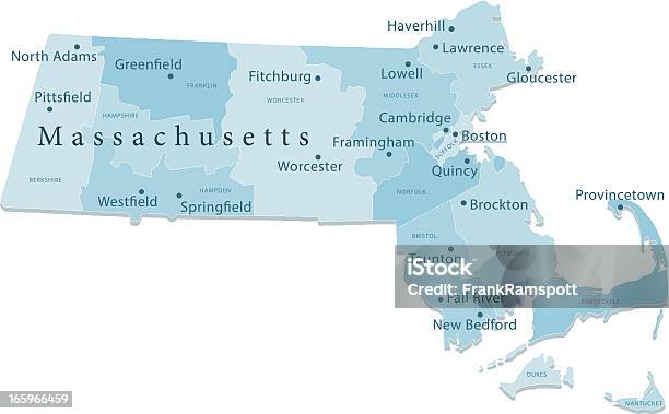 Ilustración de Vector De Mapa De Las Regiones Aisladas Massachusetts y más Vectores Libres de Derechos de Mapa