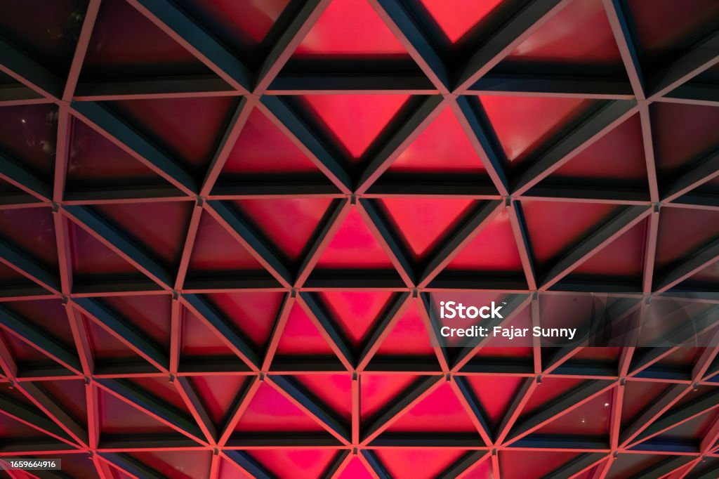 Devils Vortex Triangles Abstract Vortex Architectural Pattern Of Red Triangles Structure Stock ...