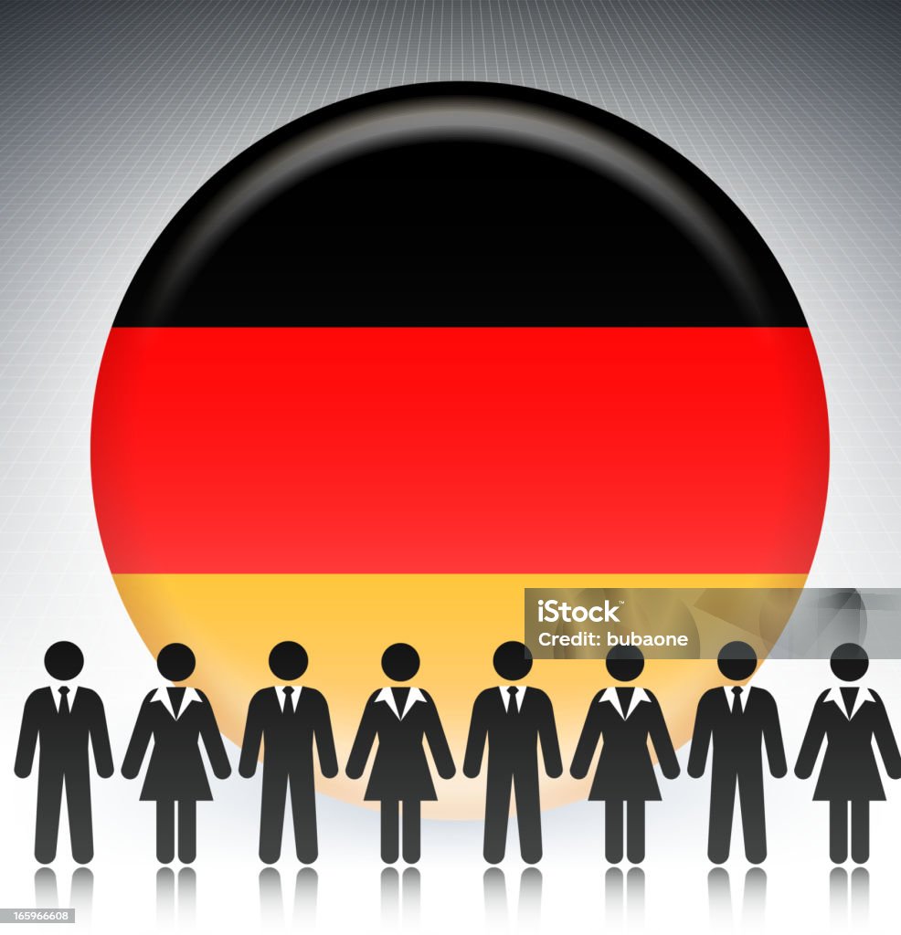 Bandeira alemã botão com o conceito de negócio de figuras - Royalty-free Alemanha arte vetorial