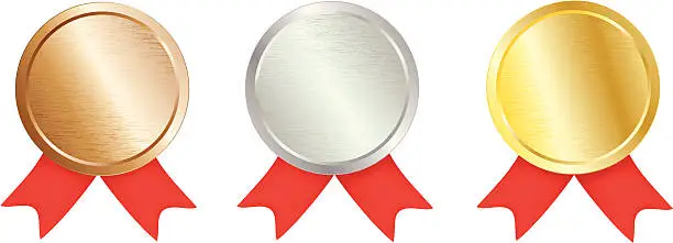 Vector illustration of Brushed Metal Award Medal