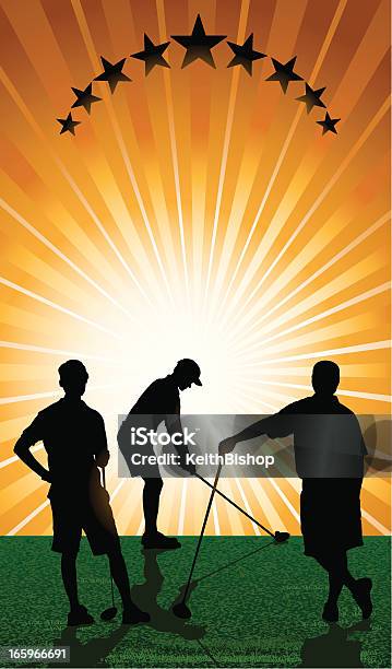 Golfistów Teeingtła - Stockowe grafiki wektorowe i więcej obrazów Golfista - Golfista, Golf - Sport, Grafika wektorowa