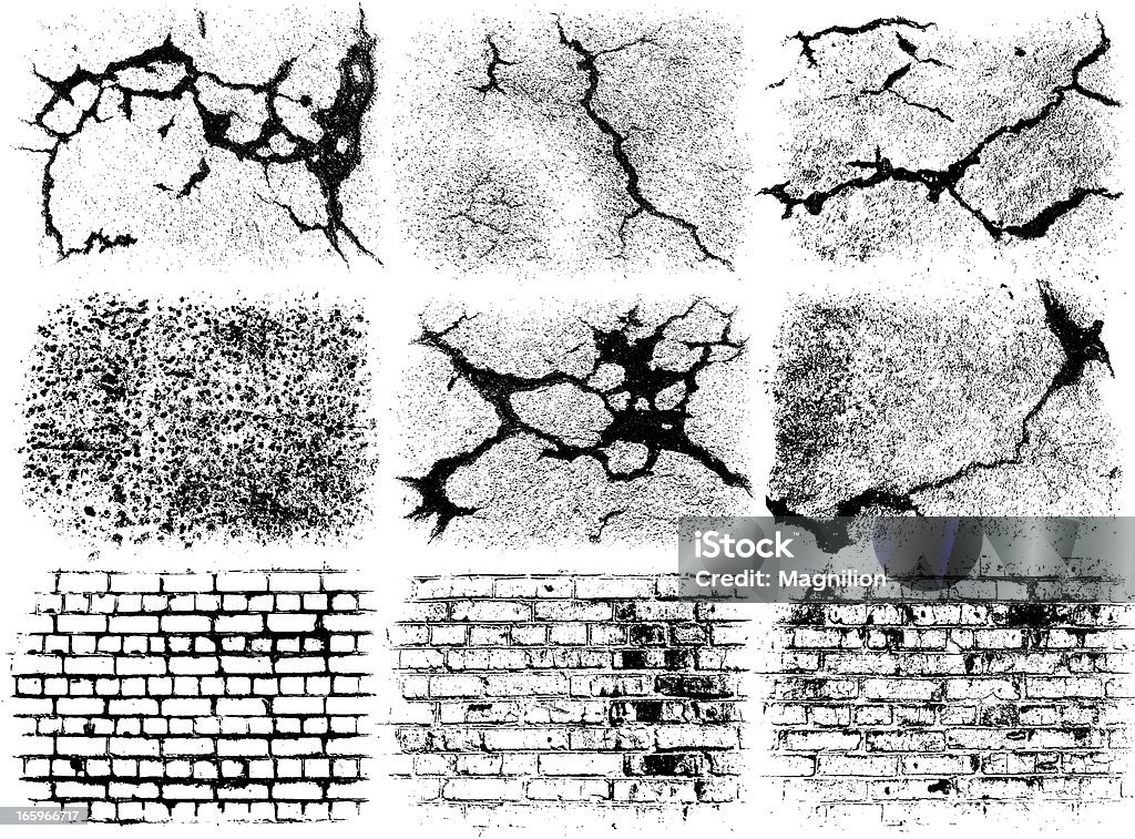 Grunge Elements Set Grunge Elements Set. Each element in a separate layer. Detailed texture. Brick Wall stock vector