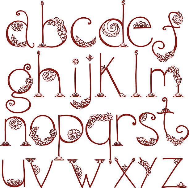 Mehndi Alphabet vector art illustration