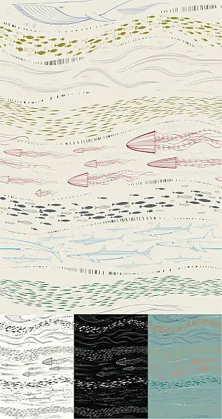 Vector illustration of Sea Life Wallpaper