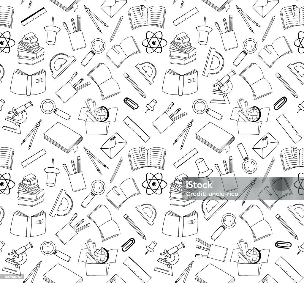 Бесшовный фон школа stuff doodle - Векторная графика О�бразование роялти-фри