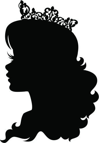 Princess Cameo Silhouette Wearing Crown