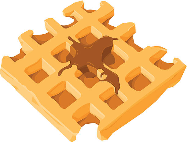 와플 - waffle waffled belgian waffle food stock illustrations