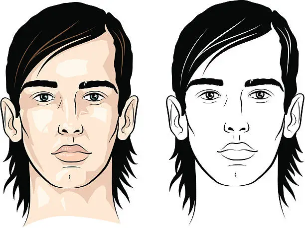 Vector illustration of Man with side parted hair