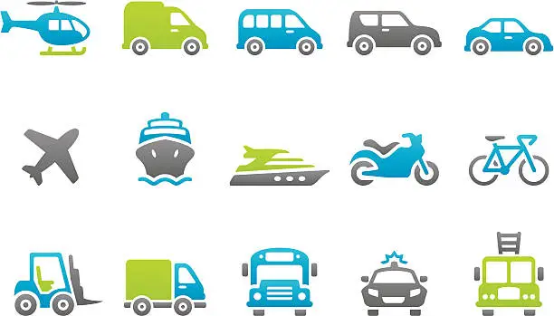Vector illustration of Stampico icons - Transport