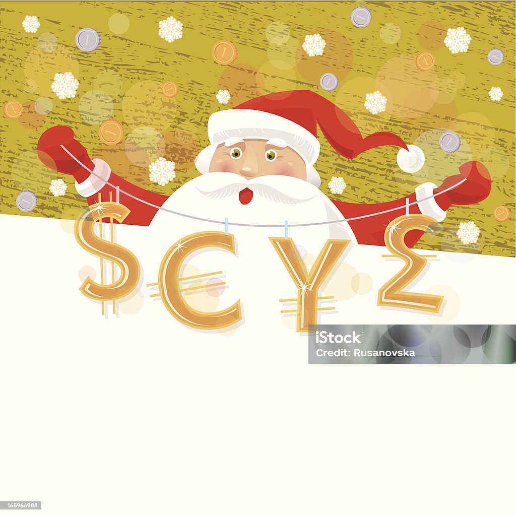 Santa's Banner con moneda - arte vectorial de Cartel libre de derechos