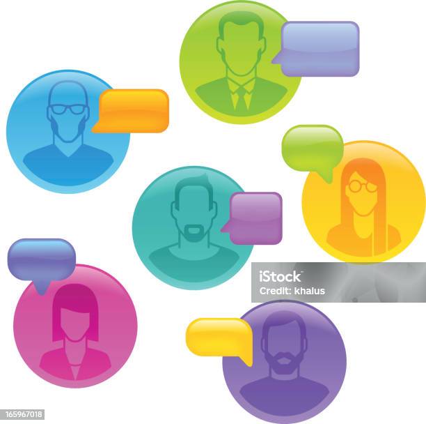 Peoples Profile Whith Bubbles Stock Illustration - Download Image Now - Adult, Blank, Blank Expression