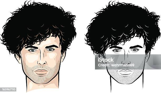 많은 Curls 로 작동된다 남자 턱수염에 대한 스톡 벡터 아트 및 기타 이미지 - 턱수염, 그루터기-얼굴부위 털, 사람 얼굴