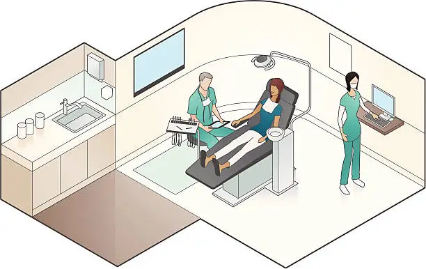 Vector illustration of Dental Examination Illustration