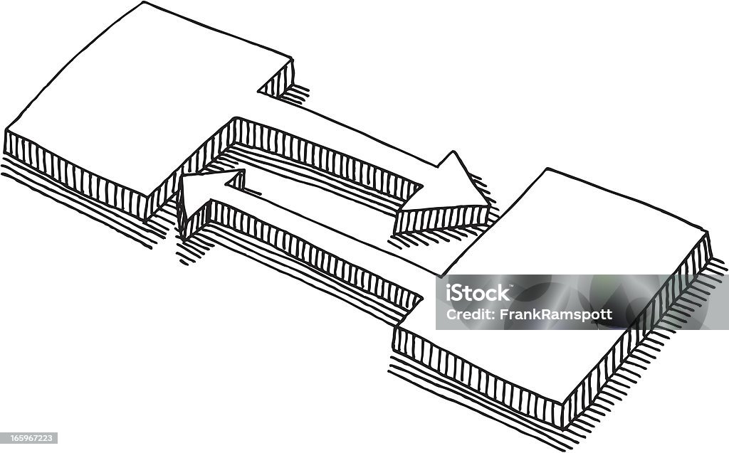 Blanco señales contrario intercambio de dibujo flechas - arte vectorial de Abstracto libre de derechos