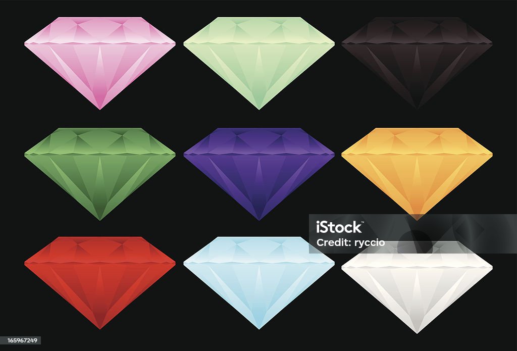 precious gems Some precious gems: diamond, black diamond, topaz, ruby, emerald, sapphire, aquamarine,amethyst. Diamond - Gemstone stock vector
