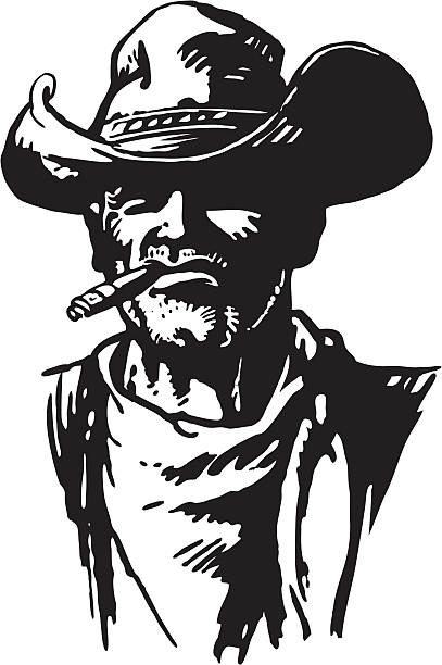 cowboy - smoking issues illustrations stock illustrations