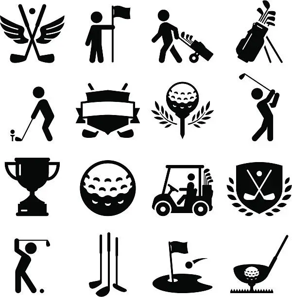 Vector illustration of Golf Icons - Black Series