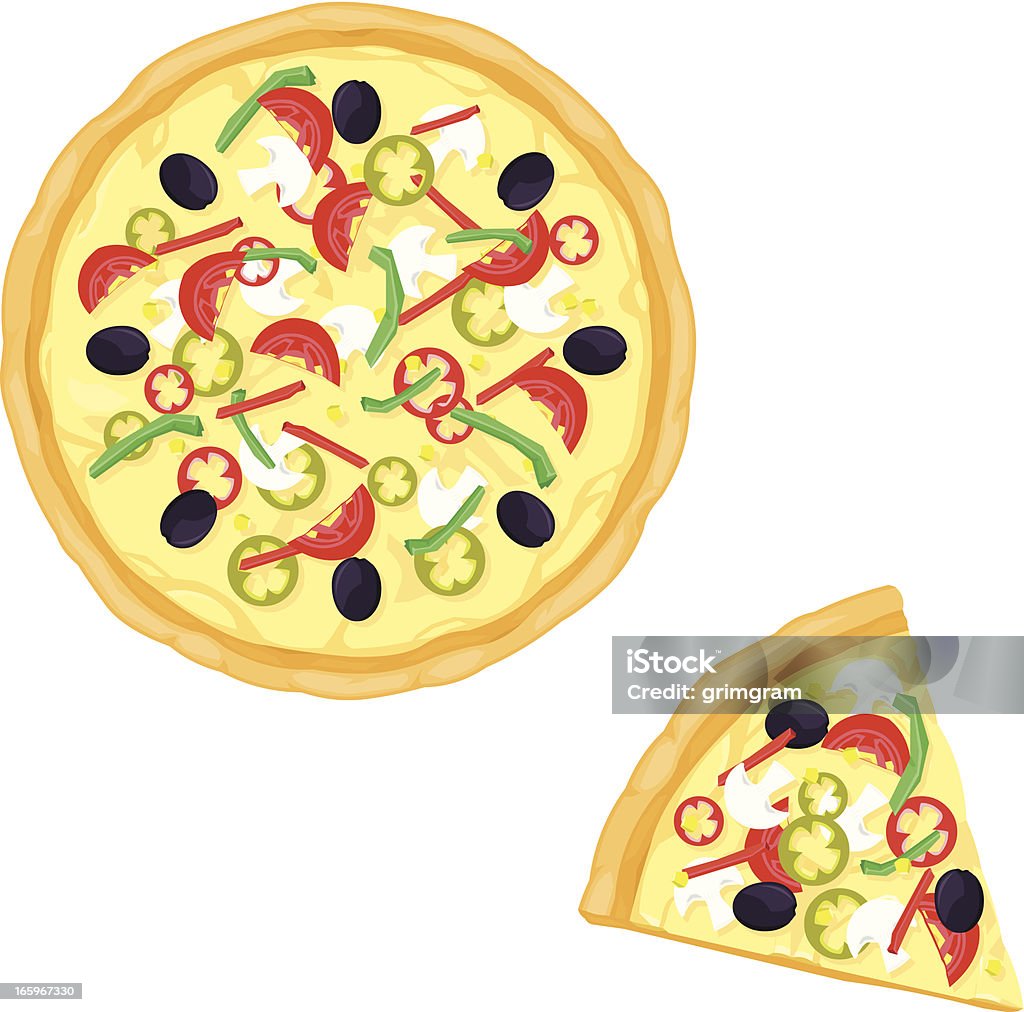 Pizza Vegetariana - Royalty-free Milho Doce arte vetorial