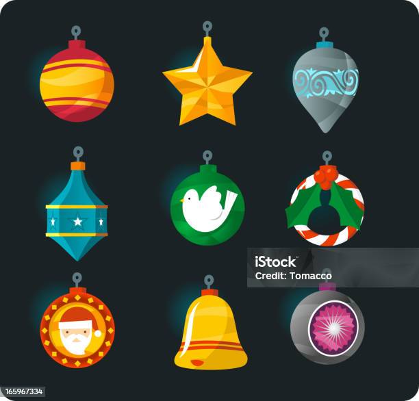 Albero Di Natale Decorazione - Immagini vettoriali stock e altre immagini di A forma di stella - A forma di stella, Albero, Albero di natale