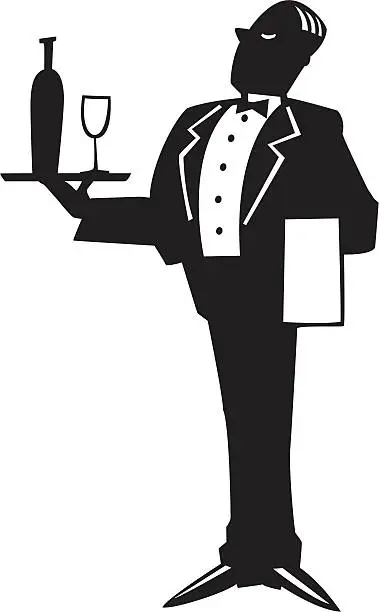 Vector illustration of waiter graphic