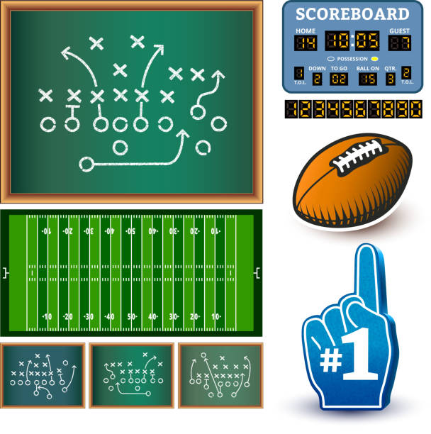 Football royalty free vector Info Graphic interface icon design Football royalty free vector Info Graphic interface icon design. The image features business graphs, charts and diagrams. The world map and globe are prominent parts of the background and give this info-graphic a global look. Illustration works for statistics, research, presentation design app design and websites. Icon download includes vector art and jpg file.  offensive line stock illustrations