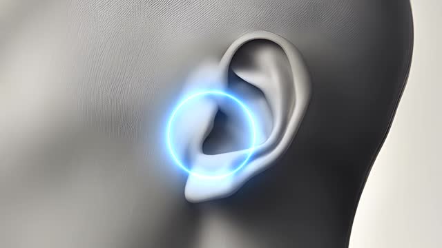 sound waves in ears footage 4k