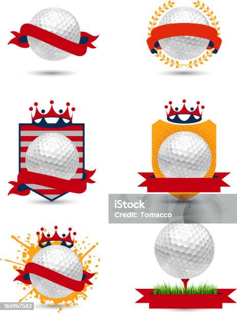 Golf Amerikanischen Embleme Stock Vektor Art und mehr Bilder von Abschlagen - Abschlagen, Abzeichen, Amateur