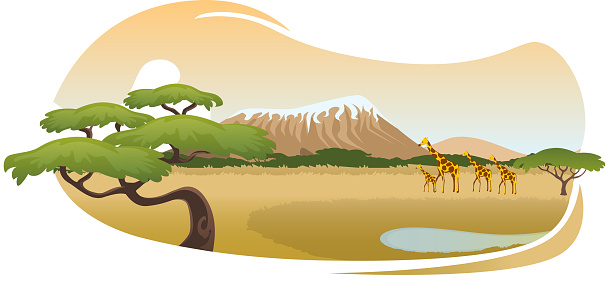 Vector illustration of an african savannah.