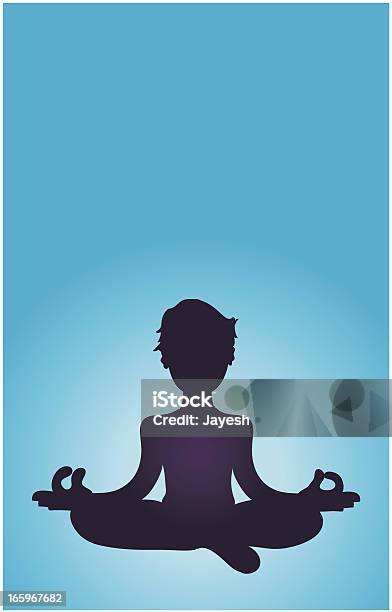 Silhouette Of A Man Meditating Stock Illustration - Download Image Now - Asian Culture, Asian and Indian Ethnicities, Back Lit